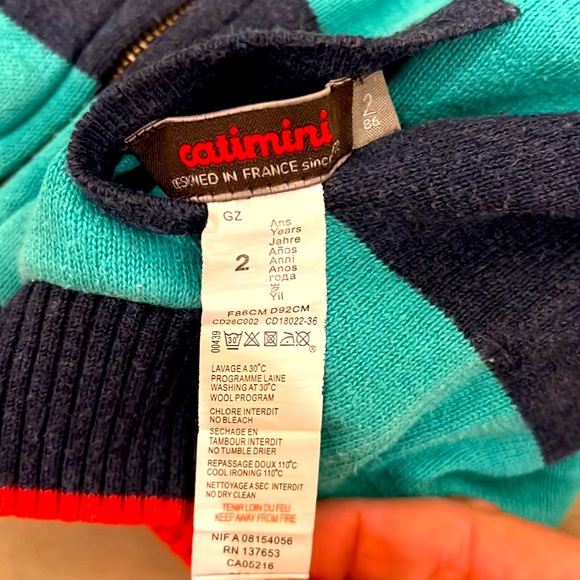 Catimini reversible hooded sweater Size 2 years - Picture 5 of 6